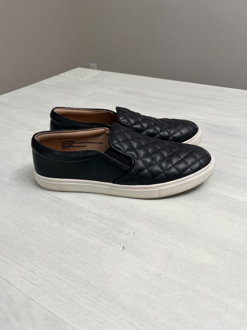 A New Day Quilted Faux-Leather Slip-On Sneakers in Black